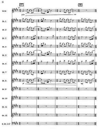 Page from Steve Reich's 'Electric Counterpoint'