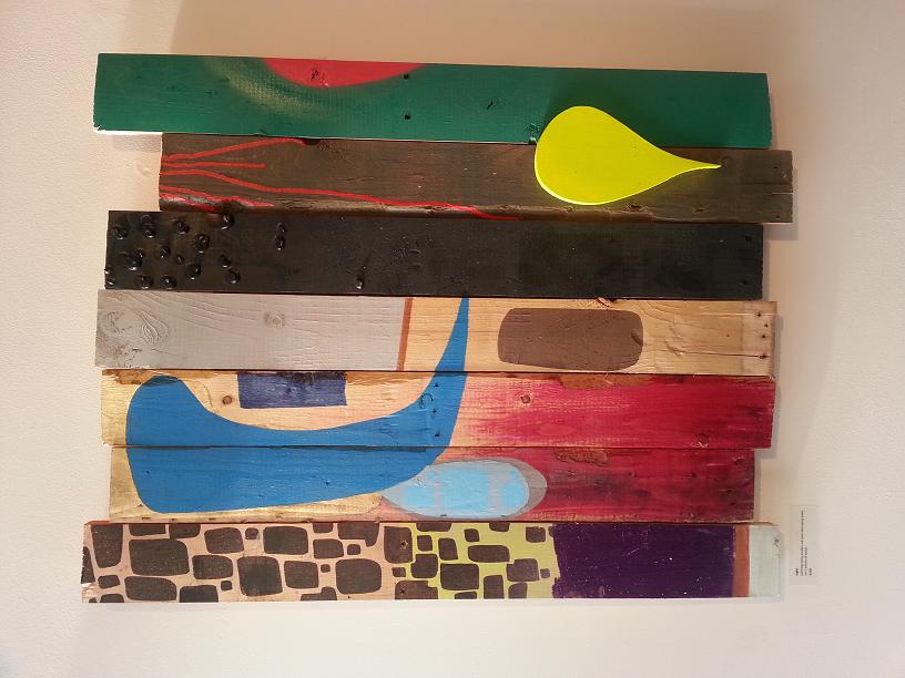 Night Acrylic,ink pens and spray paint on 7 panels of wood.