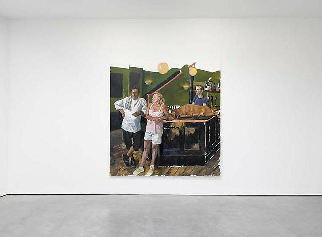 A painting by Liu Xiaodong, Green Pub