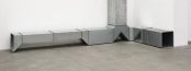 Charlotte Posenenske Vierkantrohre Serie D (Square Tubes Series D), 1967-2014 16 elements, hot-dip galvanised sheet steel Overall: 488 x 583 x 50 cm / 192 1/8 x 229 1/2 x 19 3/4 ins