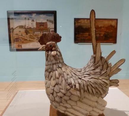 Bone Cockerel. c. 1797 - 1814. Bone, wood and metal
