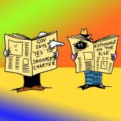 Espionage: Satirical Saturday Cartoon on Art by Alex Brenchley 2018