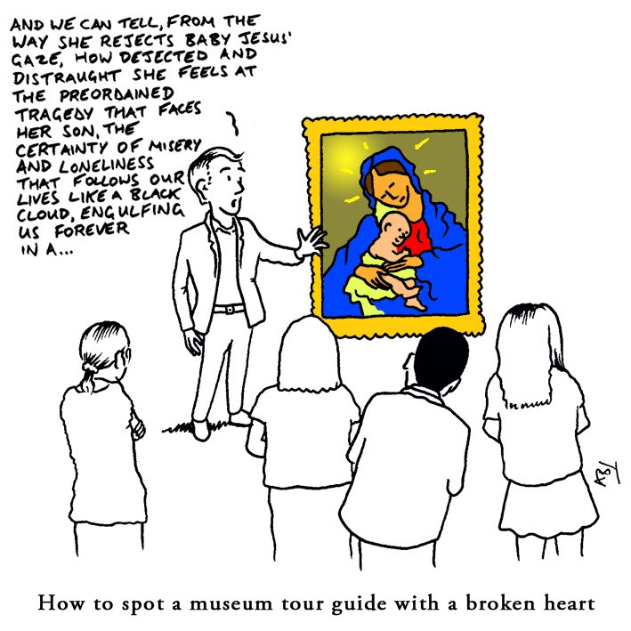 HeartBreak Guide: Satirical Saturday Cartoon on Art by Alex Brenchley 2018