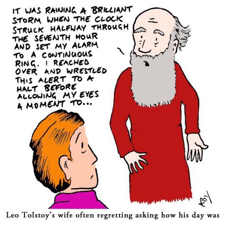 Tolstoy: Satirical Saturday Cartoon on Art by Alex Brenchley 2019
