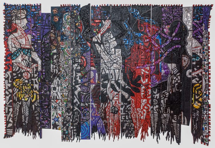 FLOWER GIRLS, 2021 | Mixed media on wood | 182.9 x 269.2 cm / 72 x 106 in