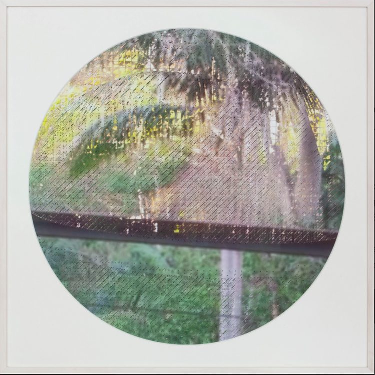mixed media circular artwork