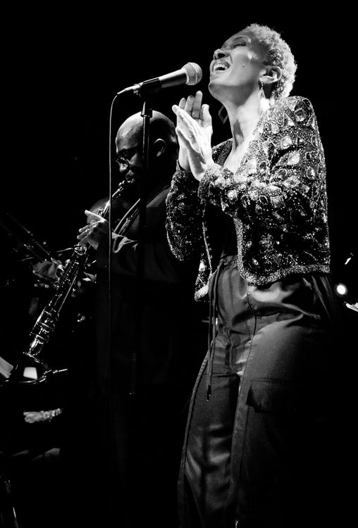 The Baylor Project jazz band playing at Ronnie Scott's night club during the London Jazz Festival in Soho,London,England,UK