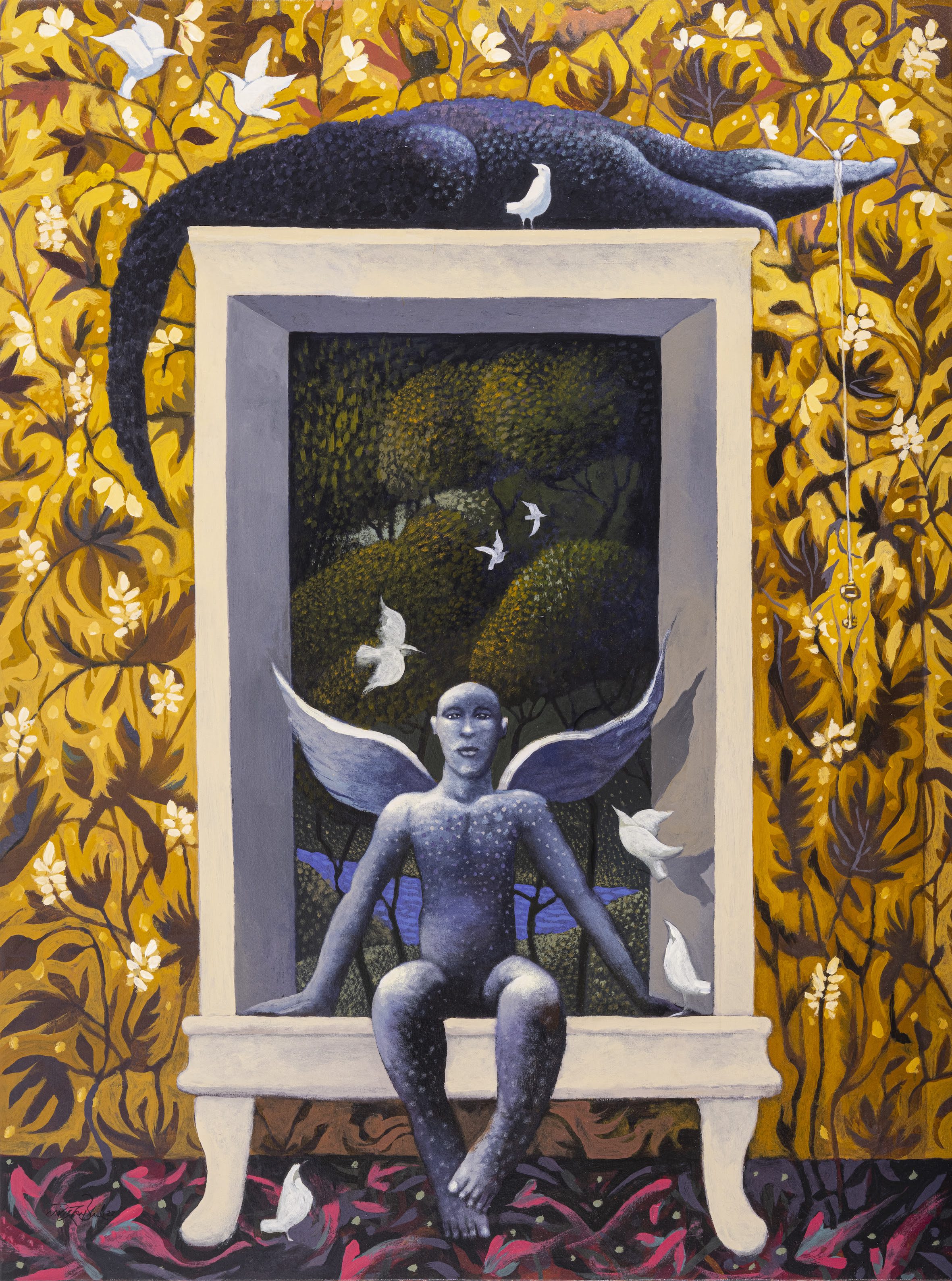 Nazir Tanbouli, The gate keeper, 2022 | Acrylic on canvas | 160 x 120 cm