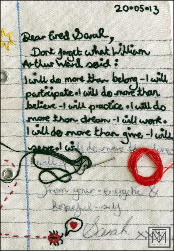 Craftivist Sarah letter