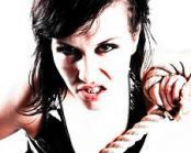 A picture of an angry woman in rubber by Carl Byron Batson
