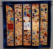 Bellamy Quilt, 1890-1. Pierced and embroidered silk by Herbert Bellamy and Charlotte Alice Springall