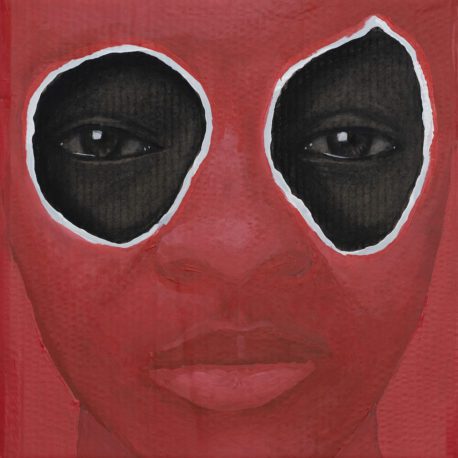 portrait painting in red