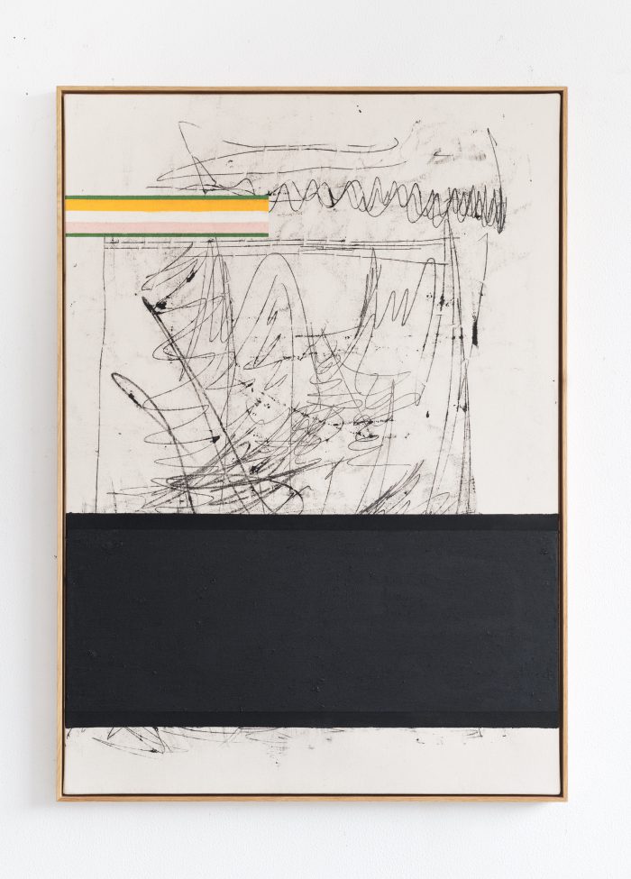 Composition Black/Colorline green, orange, white, pink, green, 2018, Photograph by Jacob Friis-Holm Nielsen. Courtesy of Bech Risvig Collection