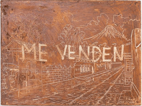 Image shows artwork entitled 'Me Venden' by Edgar Calel. Image courtesy of Proyectos Ultravioleta